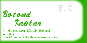 botond kaplar business card